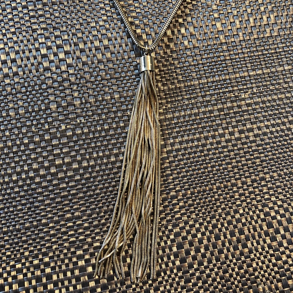 Kenneth Jay Lane Gold Tassel Necklace